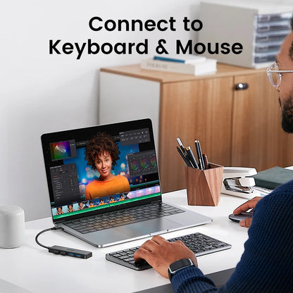 USB 3.0 Hub – 4 Port USB Hub For Laptop, MacBook Compatible, Portable & Compact - ZOOMNSTORE