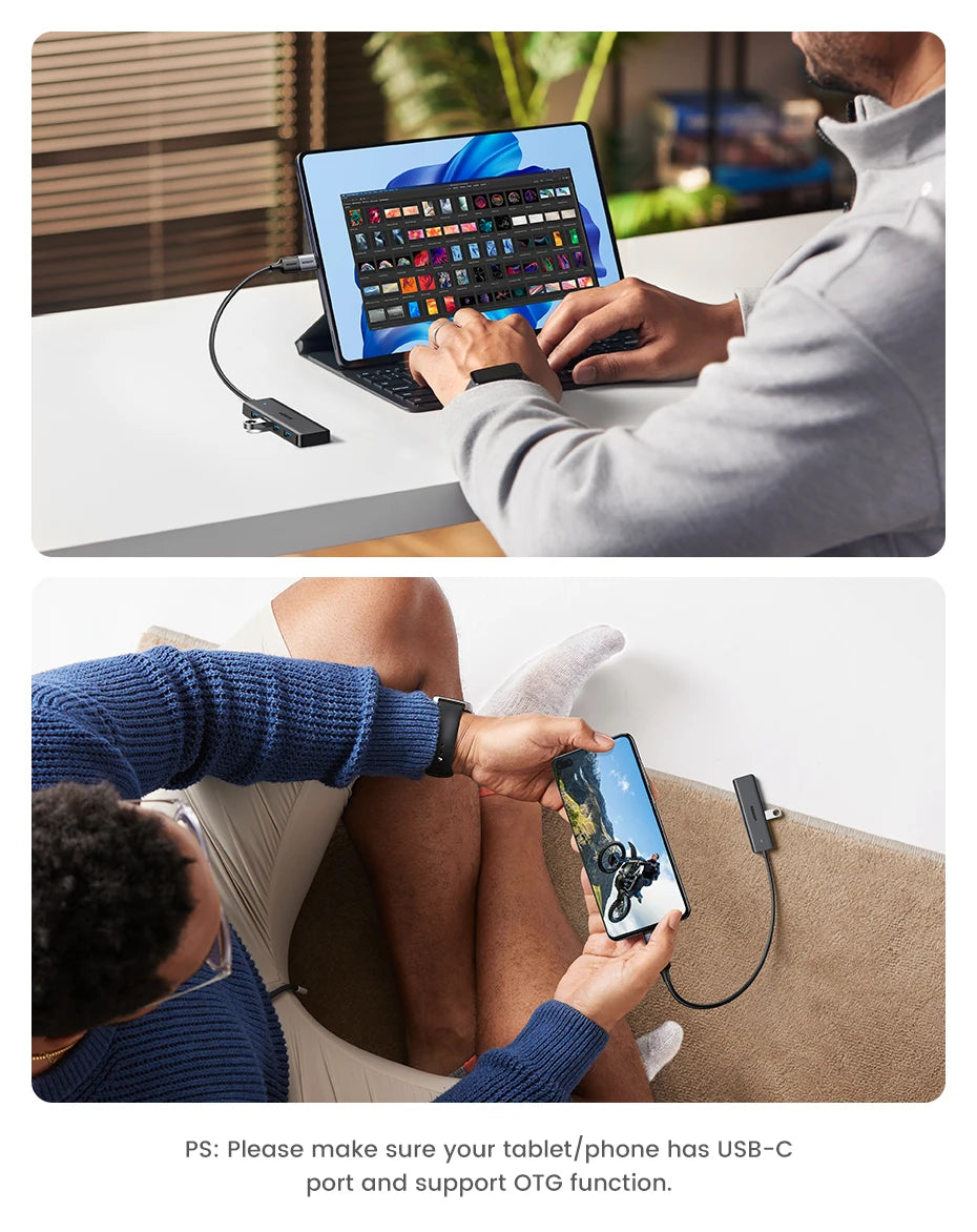 USB 3.0 Hub – 4 Port USB Hub For Laptop, MacBook Compatible, Portable & Compact - ZOOMNSTORE