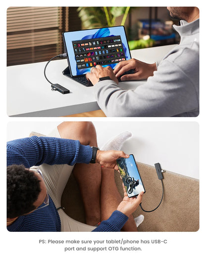 USB 3.0 Hub – 4 Port USB Hub For Laptop, MacBook Compatible, Portable & Compact - ZOOMNSTORE