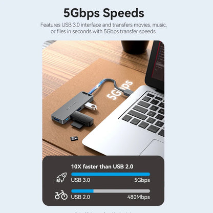 USB 3.0 Hub 4 Port Multi USB Hub for MacBook | Fast Data Transfer Plug and Play - ZOOMNSTORE