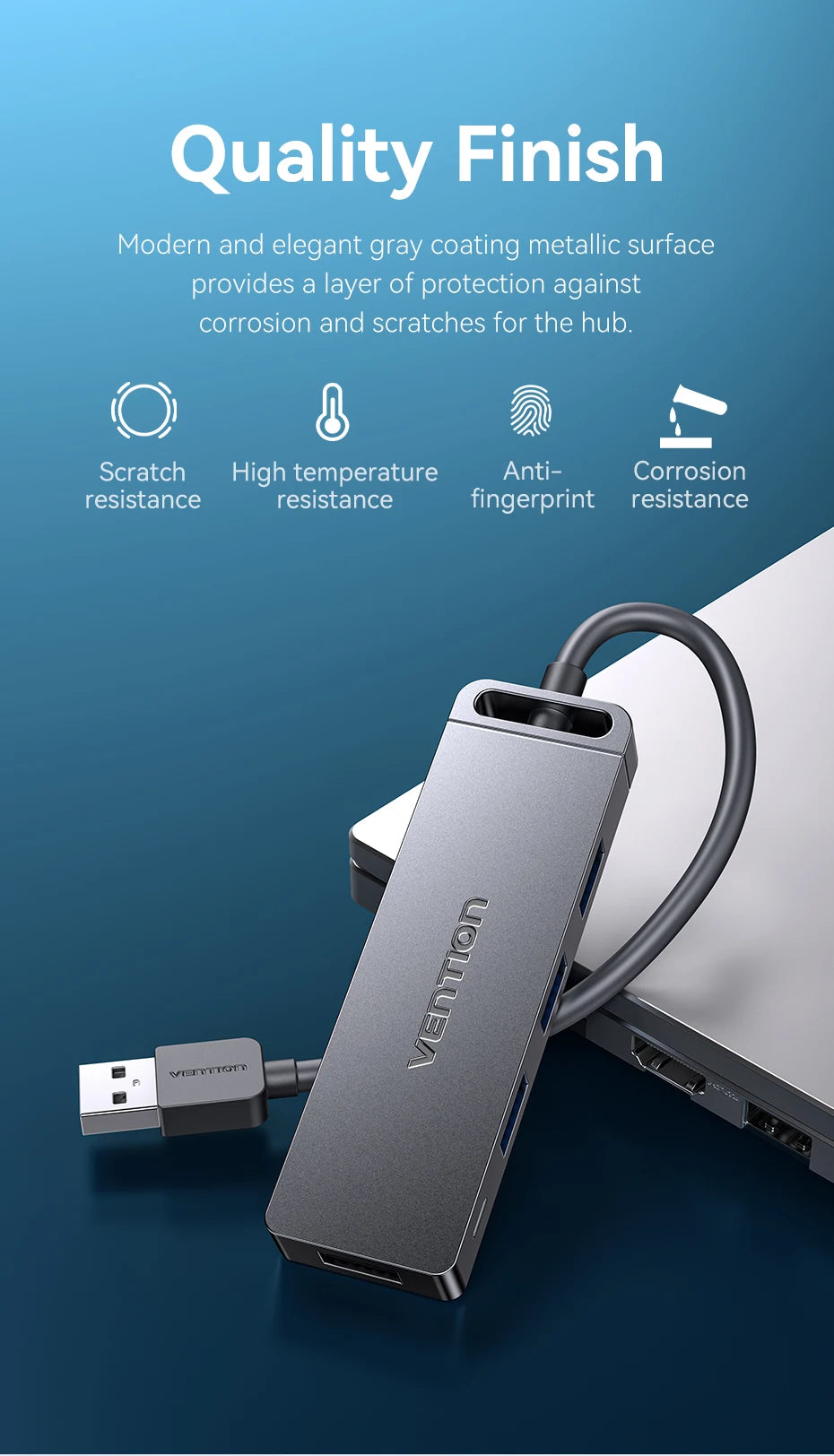 USB 3.0 Hub 4 Port Multi USB Hub for MacBook | Fast Data Transfer Plug and Play - ZOOMNSTORE