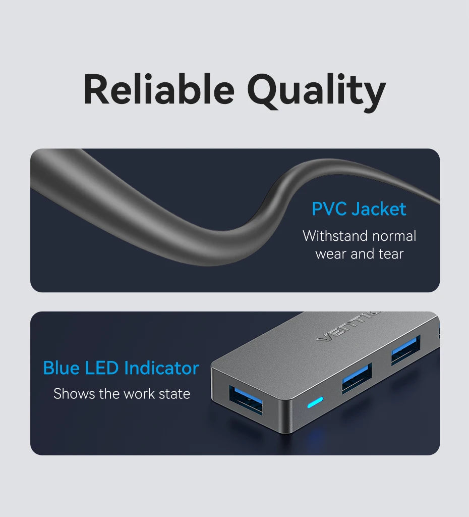 USB 3.0 Hub 4 Port Multi USB Hub for MacBook | Fast Data Transfer Plug and Play - ZOOMNSTORE