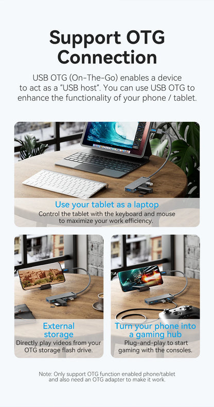 USB 3.0 Hub 4 Port Multi USB Hub for MacBook | Fast Data Transfer Plug and Play - ZOOMNSTORE