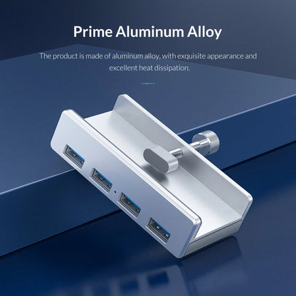 USB 3.0 Hub - 6-in-1 Aluminum Alloy Clip-On Multi USB Splitter with TF Card Slot - ZOOMNSTORE