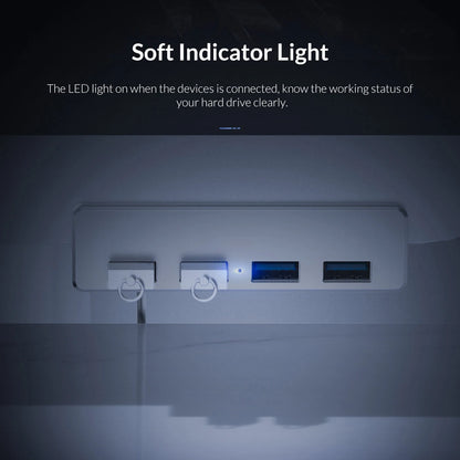 USB 3.0 Hub - 6-in-1 Aluminum Alloy Clip-On Multi USB Splitter with TF Card Slot - ZOOMNSTORE