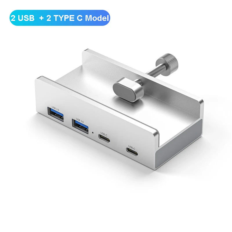 USB 3.0 Hub - 6-in-1 Aluminum Alloy Clip-On Multi USB Splitter with TF Card Slot - ZOOMNSTORE