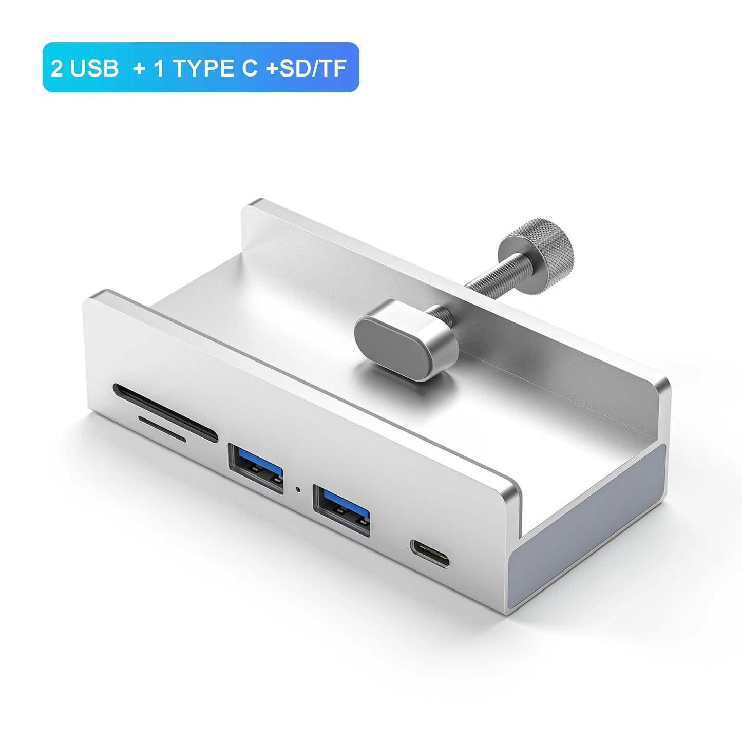 USB 3.0 Hub - 6-in-1 Aluminum Alloy Clip-On Multi USB Splitter with TF Card Slot - ZOOMNSTORE