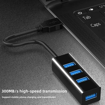 USB 3.0 Hub Portable 4-Port USB Charging Hub - High Speed Cable Extender - ZOOMNSTORE