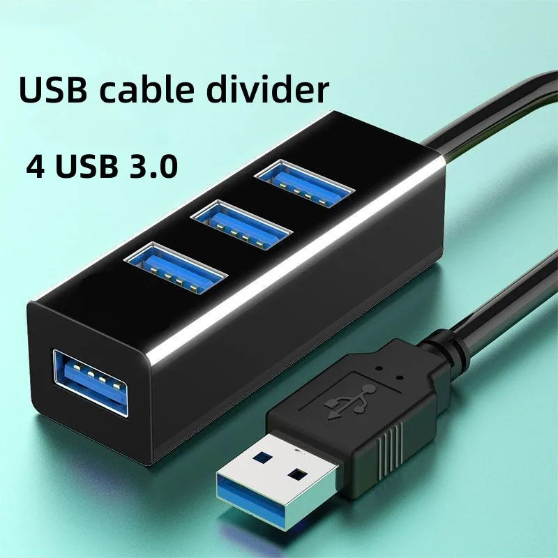 USB 3.0 Hub Portable 4-Port USB Charging Hub - High Speed Cable Extender - ZOOMNSTORE