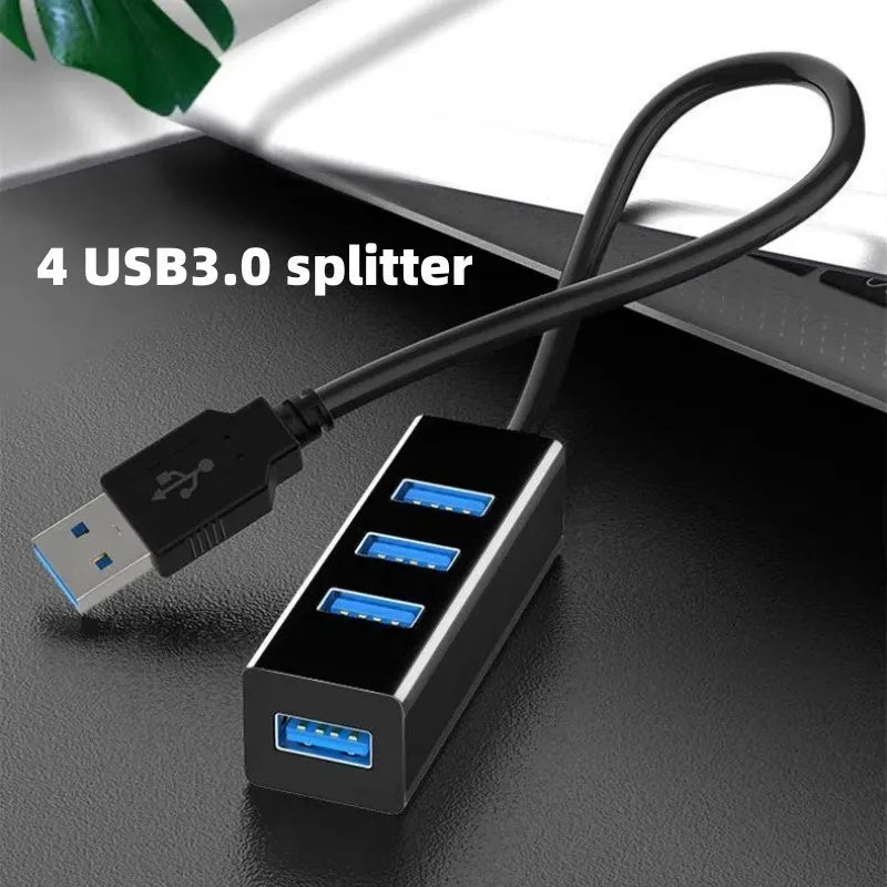 USB 3.0 Hub Portable 4-Port USB Charging Hub - High Speed Cable Extender - ZOOMNSTORE