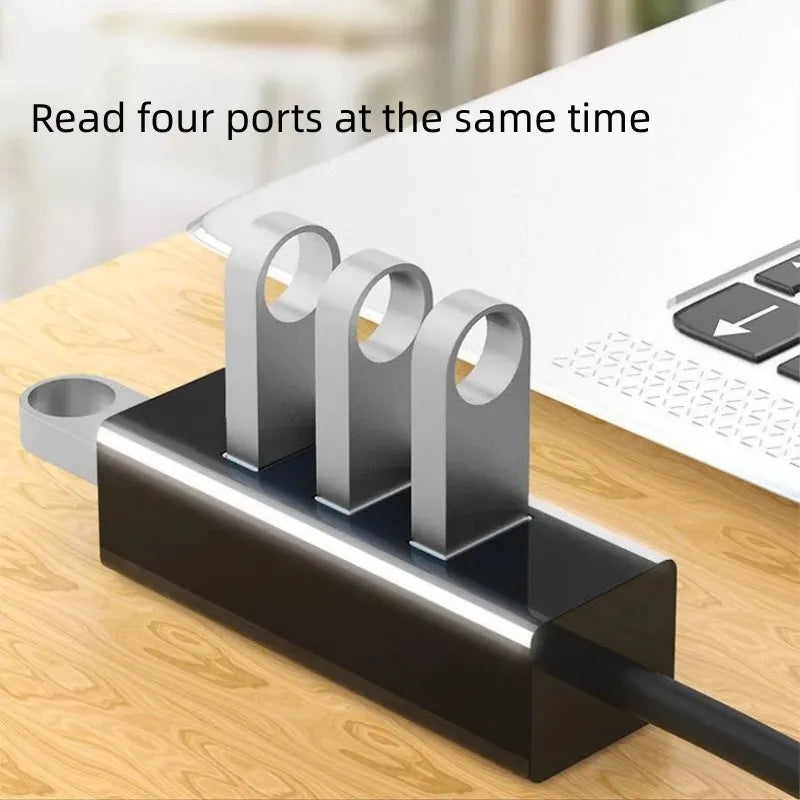USB 3.0 Hub Portable 4-Port USB Charging Hub - High Speed Cable Extender - ZOOMNSTORE
