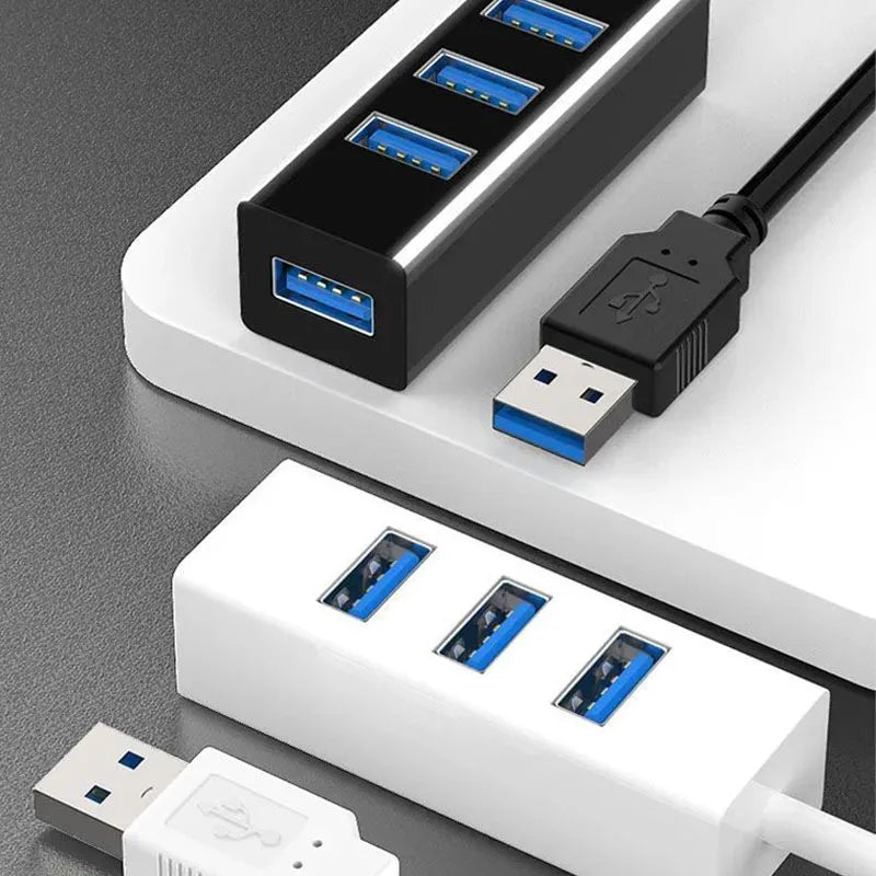 USB 3.0 Hub Portable 4-Port USB Charging Hub - High Speed Cable Extender - ZOOMNSTORE