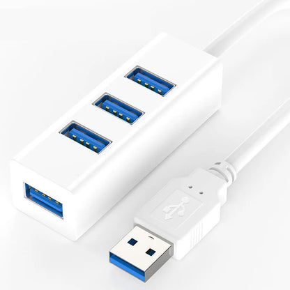 USB 3.0 Hub Portable 4-Port USB Charging Hub - High Speed Cable Extender - ZOOMNSTORE