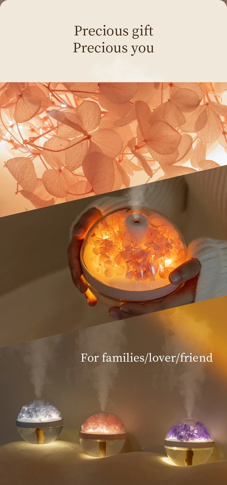 270ML USB Rechargeable Air Humidifier with LED Light - Home Hydration Mist Maker - ZOOMNSTORE