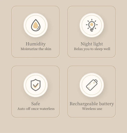 270ML USB Rechargeable Air Humidifier with LED Light - Home Hydration Mist Maker - ZOOMNSTORE