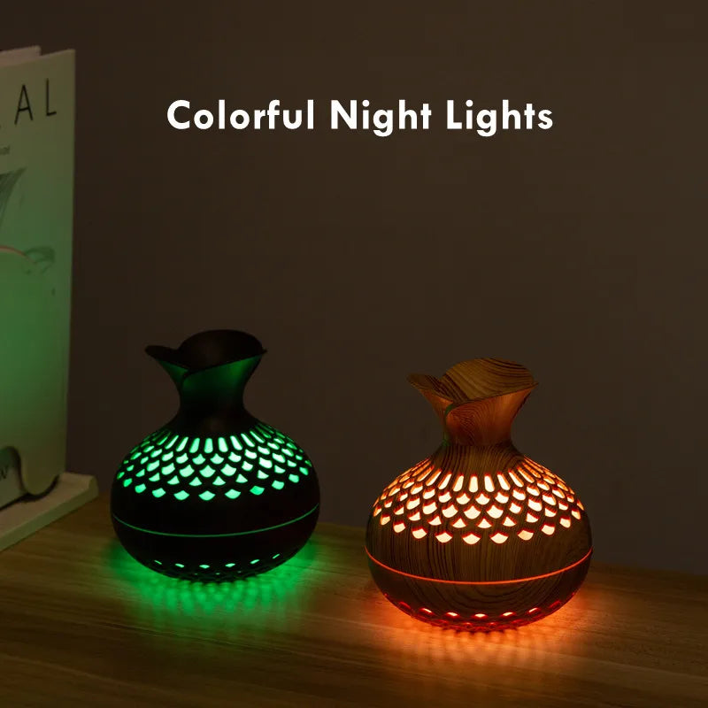 USB Air Humidifier - Mini Desktop 300ml Vase Shaped Humidifier With Colorful Night Lights - ZOOMNSTORE