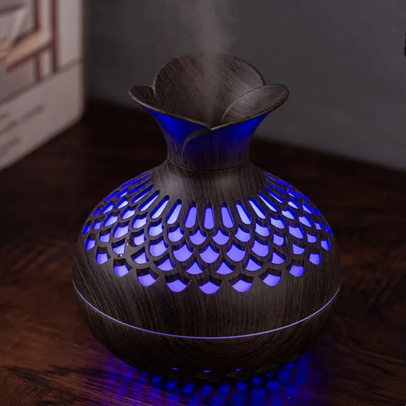 USB Air Humidifier - Mini Desktop 300ml Vase Shaped Humidifier With Colorful Night Lights - ZOOMNSTORE