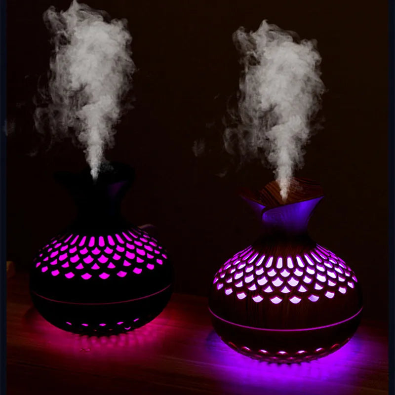 USB Air Humidifier - Mini Desktop 300ml Vase Shaped Humidifier With Colorful Night Lights - ZOOMNSTORE