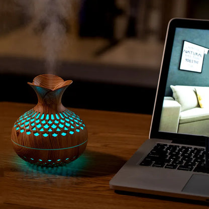 USB Air Humidifier - Mini Desktop 300ml Vase Shaped Humidifier With Colorful Night Lights - ZOOMNSTORE