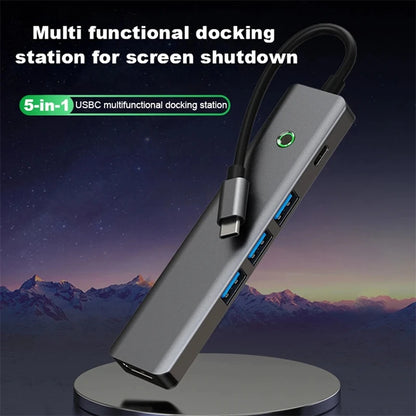 USB C 3.0 Hub - Type C Docking Station with 4K HDMI Adapter, Ethernet RJ45 & VGA Converter - ZOOMNSTORE