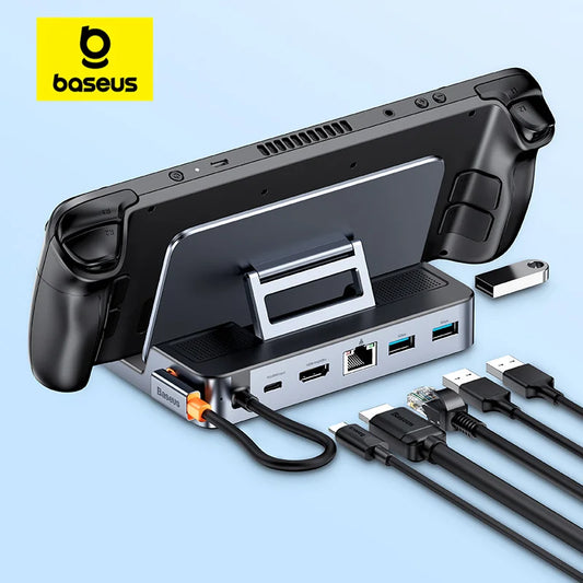 USB C Docking Station - 6-in-1 Type C Hub for Steam Deck & Nintendo Switch | 4K HDMI Adapter, Gigabit Ethernet - ZOOMNSTORE
