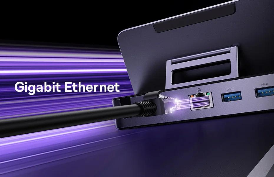 USB C Docking Station - 6-in-1 Type C Hub for Steam Deck & Nintendo Switch | 4K HDMI Adapter, Gigabit Ethernet - ZOOMNSTORE