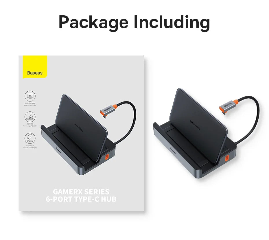 USB C Docking Station - 6-in-1 Type C Hub for Steam Deck & Nintendo Switch | 4K HDMI Adapter, Gigabit Ethernet - ZOOMNSTORE