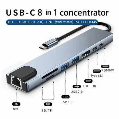 USB C Hub 3in1 Type C Adapter 4K HDMI Docking Station with PD Fast Charge - ZOOMNSTORE
