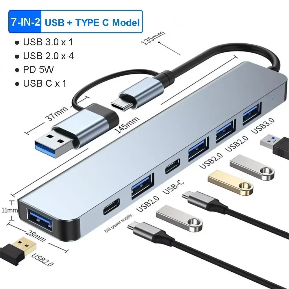 USB C Hub 3in1 Type C Adapter 4K HDMI Docking Station with PD Fast Charge - ZOOMNSTORE