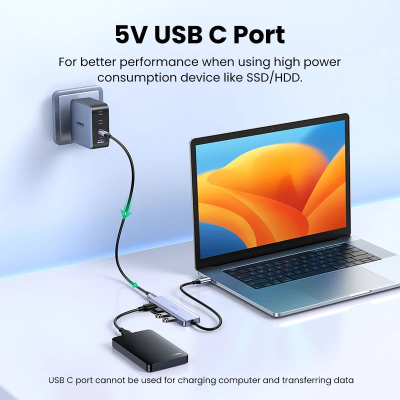 USB C Hub 4 Ports | Type C Adapter USB Hub Splitter with Ultra Thin Design for MacBook - ZOOMNSTORE