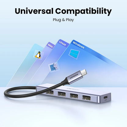 USB C Hub 4 Ports | Type C Adapter USB Hub Splitter with Ultra Thin Design for MacBook - ZOOMNSTORE