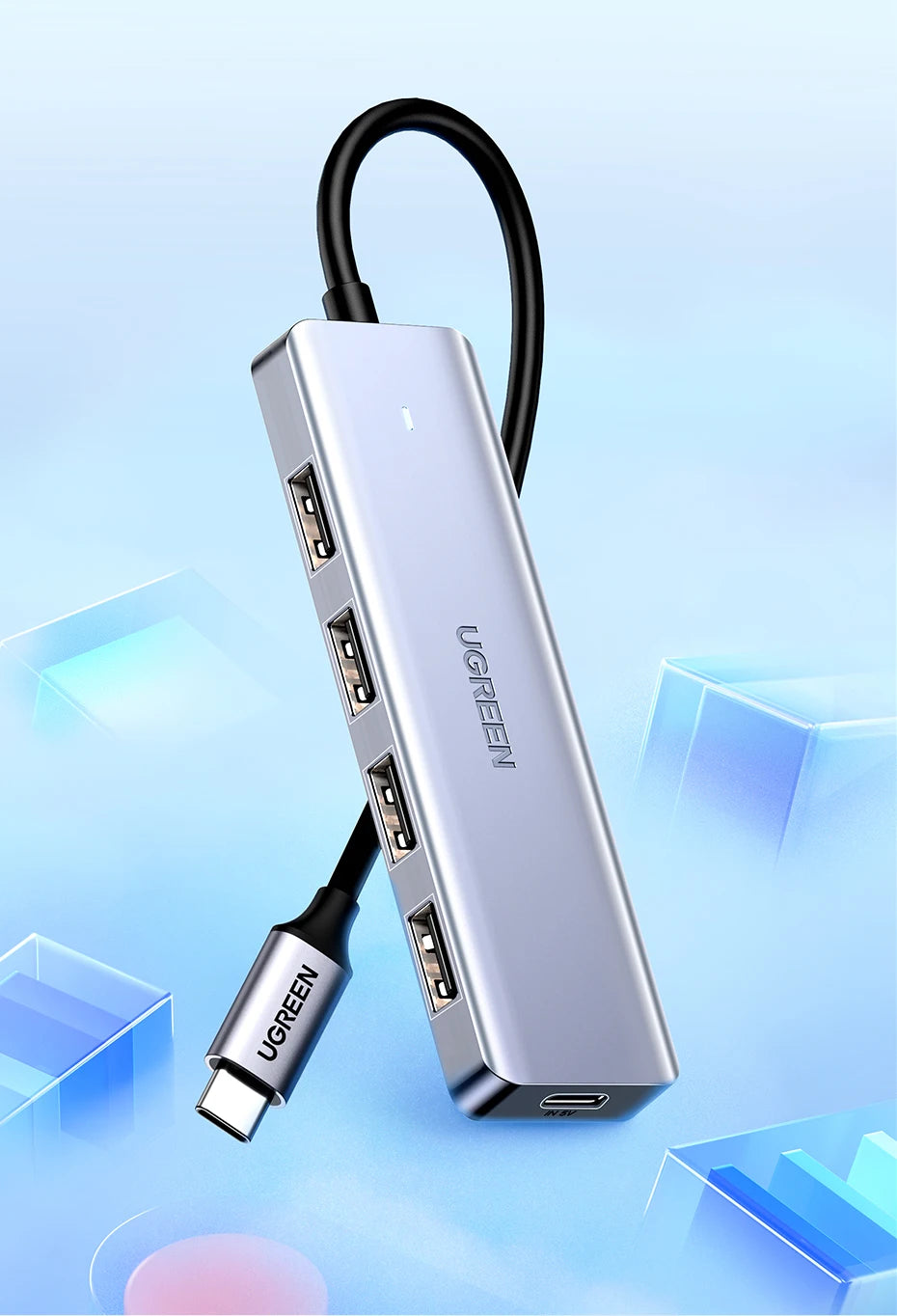 USB C Hub 4 Ports | Type C Adapter USB Hub Splitter with Ultra Thin Design for MacBook - ZOOMNSTORE