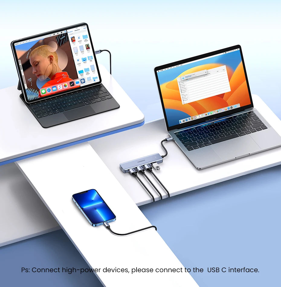 USB C Hub 4 Ports | Type C Adapter USB Hub Splitter with Ultra Thin Design for MacBook - ZOOMNSTORE