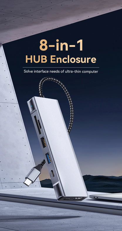 USB C Hub 8-in-1 Docking Station With M.2 SSD, 4K HDMI Output & SD Card Reader - ZOOMNSTORE