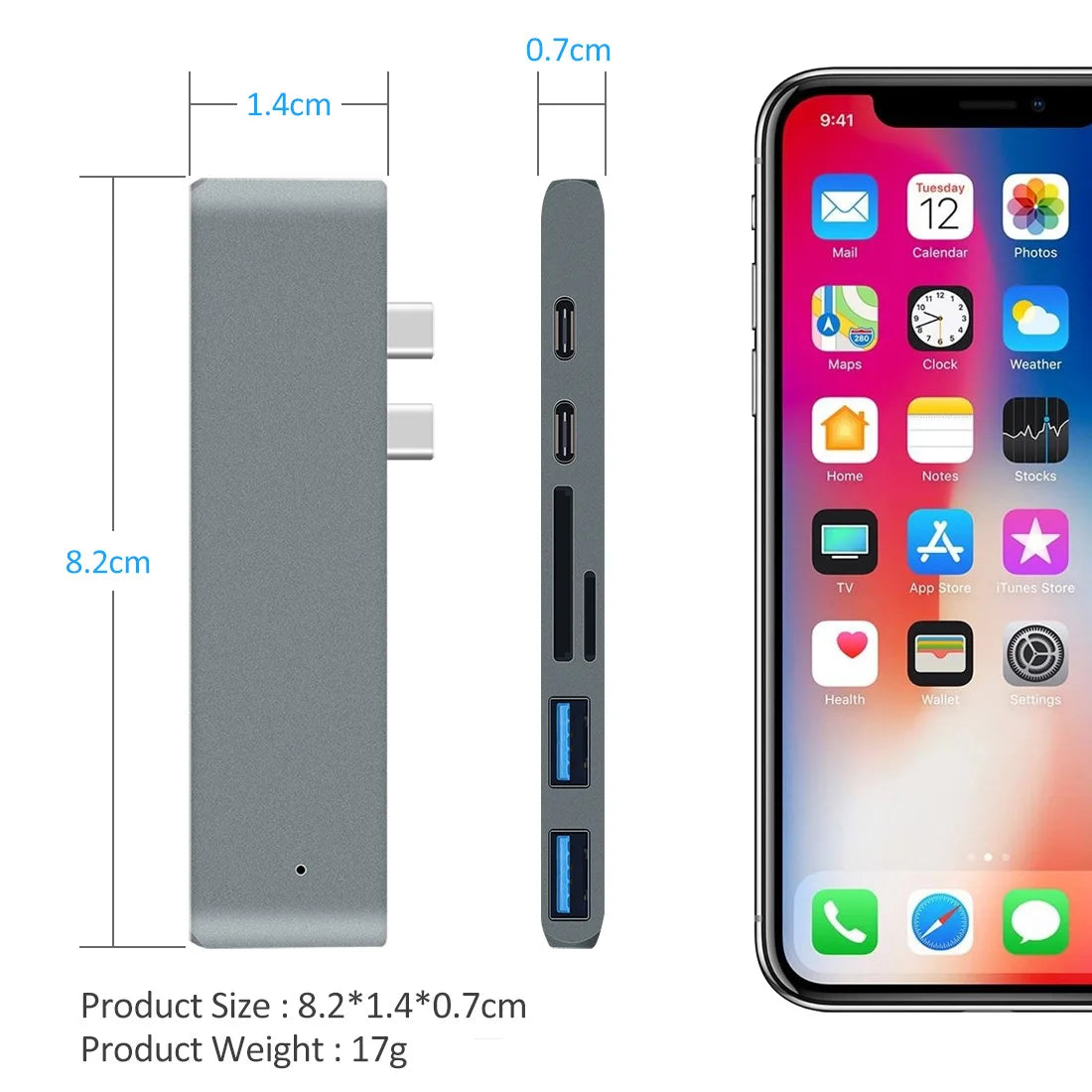 USB C Hub HDMI Adapter - Thunderbolt 3 Multiport Docking Station with 4K Output - ZOOMNSTORE