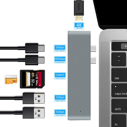 USB C Hub HDMI Adapter - Thunderbolt 3 Multiport Docking Station with 4K Output - ZOOMNSTORE