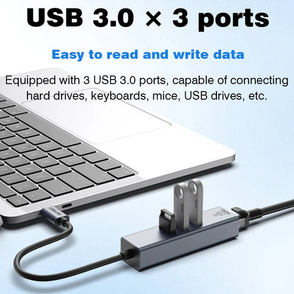 USB C Hub | Type C Docking Station with Gigabit Network Card & 1000Mbps Ethernet Adapter - ZOOMNSTORE
