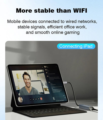 USB C Hub | Type C Docking Station with Gigabit Network Card & 1000Mbps Ethernet Adapter - ZOOMNSTORE