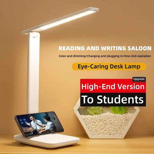 USB Rechargeable Folding Table Lamp - Dimmable LED Eye Protection Light for Reading and Study - ZOOMNSTORE
