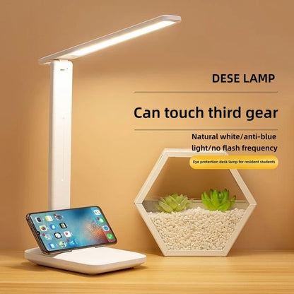 USB Rechargeable Folding Table Lamp - Dimmable LED Eye Protection Light for Reading and Study - ZOOMNSTORE