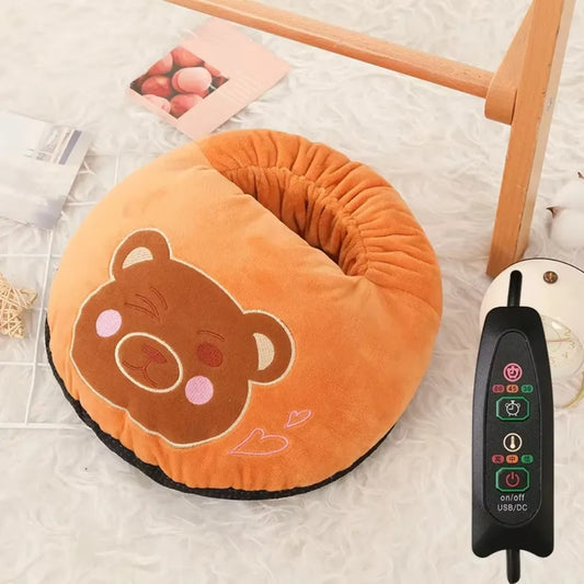 USB Foot Warmer - Electric Plush Multicolor Cartoon Foot Heating Device for Winter - ZOOMNSTORE