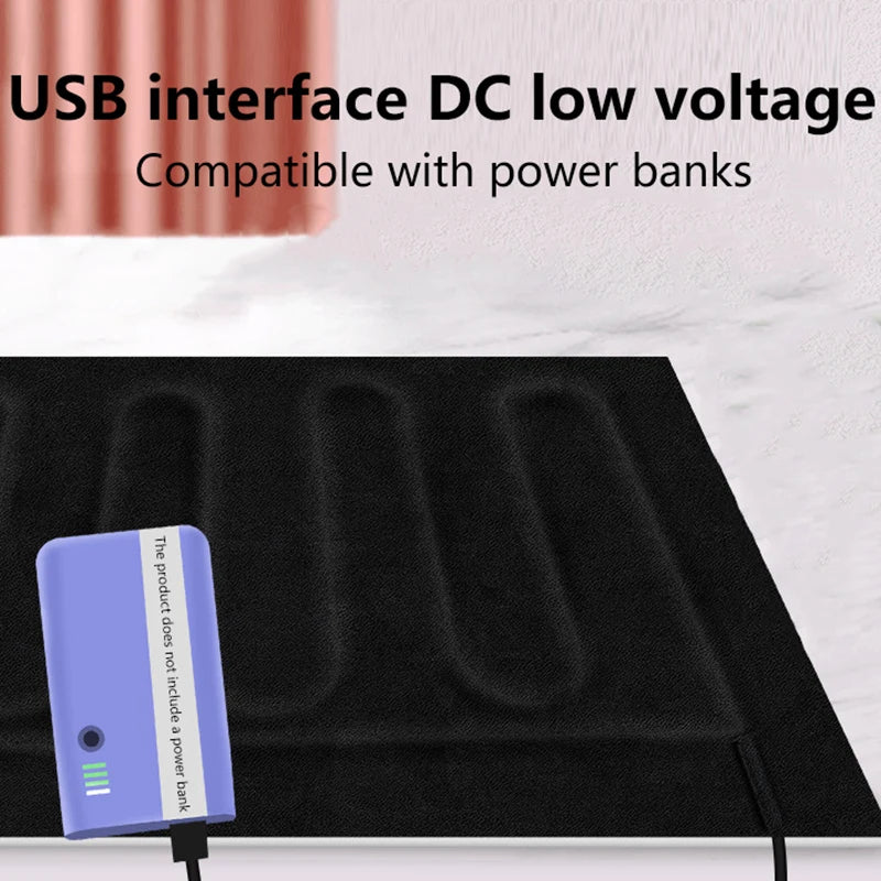 USB Heating Pad - Carbon Fiber Electric Soft Cushion Heater for Winter Vest Warmer - ZOOMNSTORE
