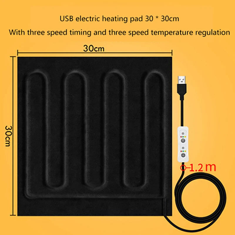 USB Heating Pad - Carbon Fiber Electric Soft Cushion Heater for Winter Vest Warmer - ZOOMNSTORE