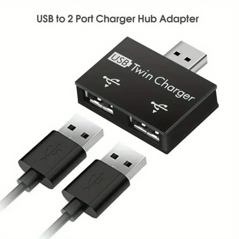 USB Hub Adapter - Dual USB Ports 2.0 Hub Charger For Laptop & Mobile Phones - ZOOMNSTORE