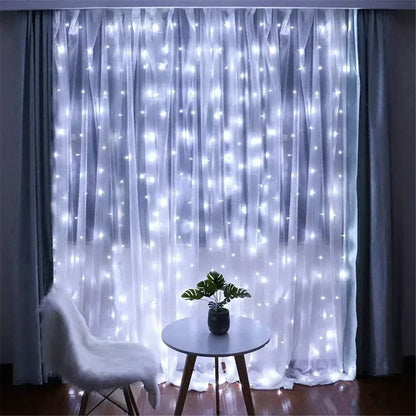 USB LED Curtain Lights - 3/6M Holiday Wedding Garland with Remote Control - ZOOMNSTORE