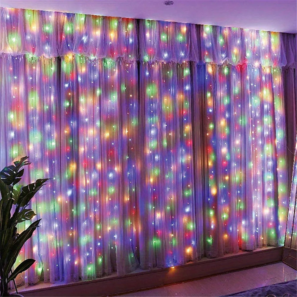USB LED Curtain Lights - 3/6M Holiday Wedding Garland with Remote Control - ZOOMNSTORE