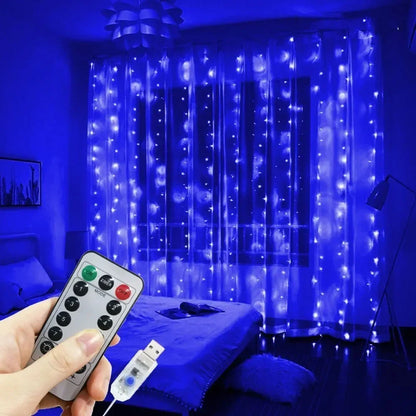 USB LED Curtain Lights - 3/6M Holiday Wedding Garland with Remote Control - ZOOMNSTORE