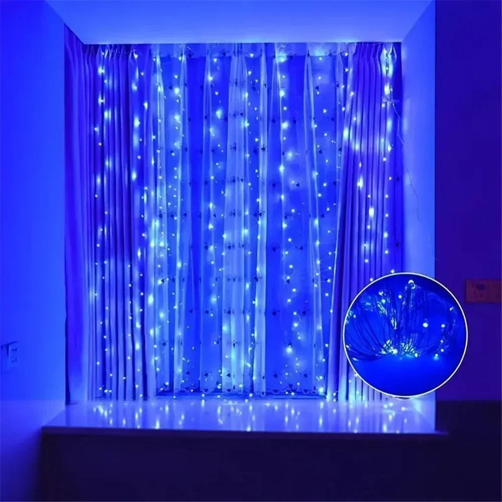 USB LED Curtain Lights - 3/6M Holiday Wedding Garland with Remote Control - ZOOMNSTORE