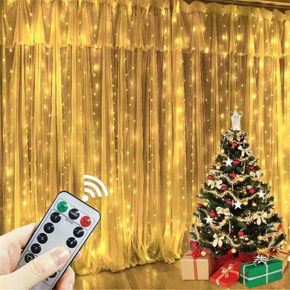 USB LED Curtain Lights - 3/6M Holiday Wedding Garland with Remote Control - ZOOMNSTORE