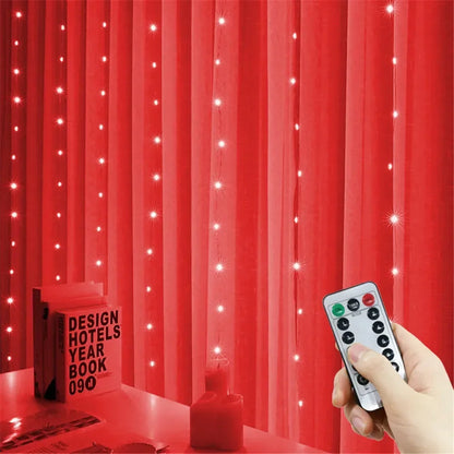 USB LED Curtain Lights - 3/6M Holiday Wedding Garland with Remote Control - ZOOMNSTORE